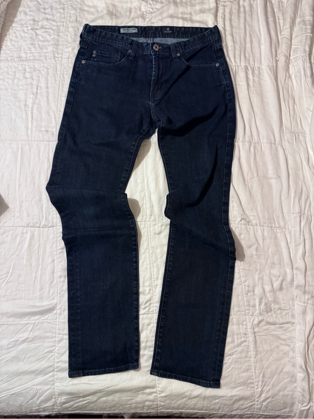 AG Adriano Goldschmied women’s Dark Indigo Slim Straight Jeans